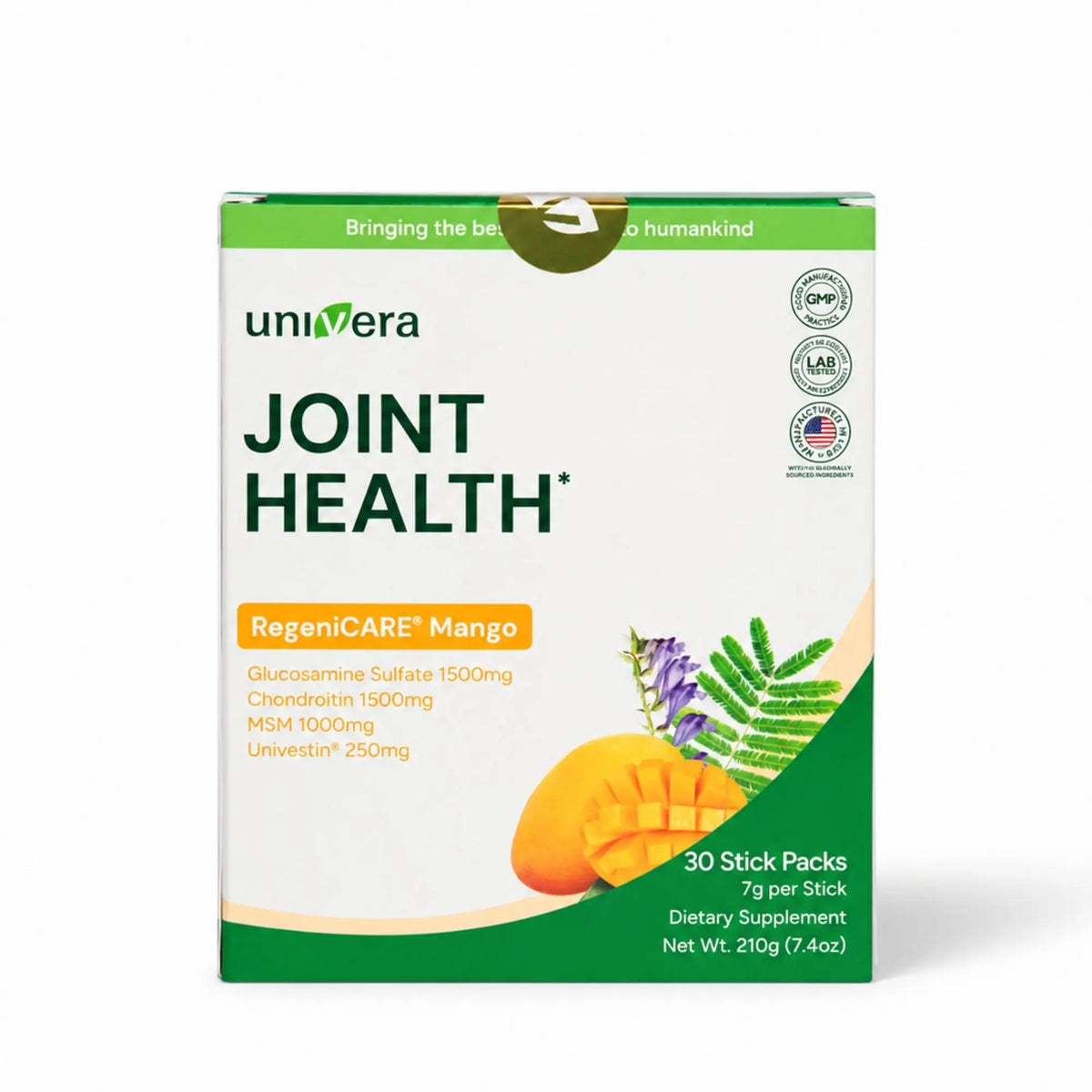RegeniCARE® | Joint Health Formula | Glucosamine, MSM & Univestin® | Mango Stick Packs
