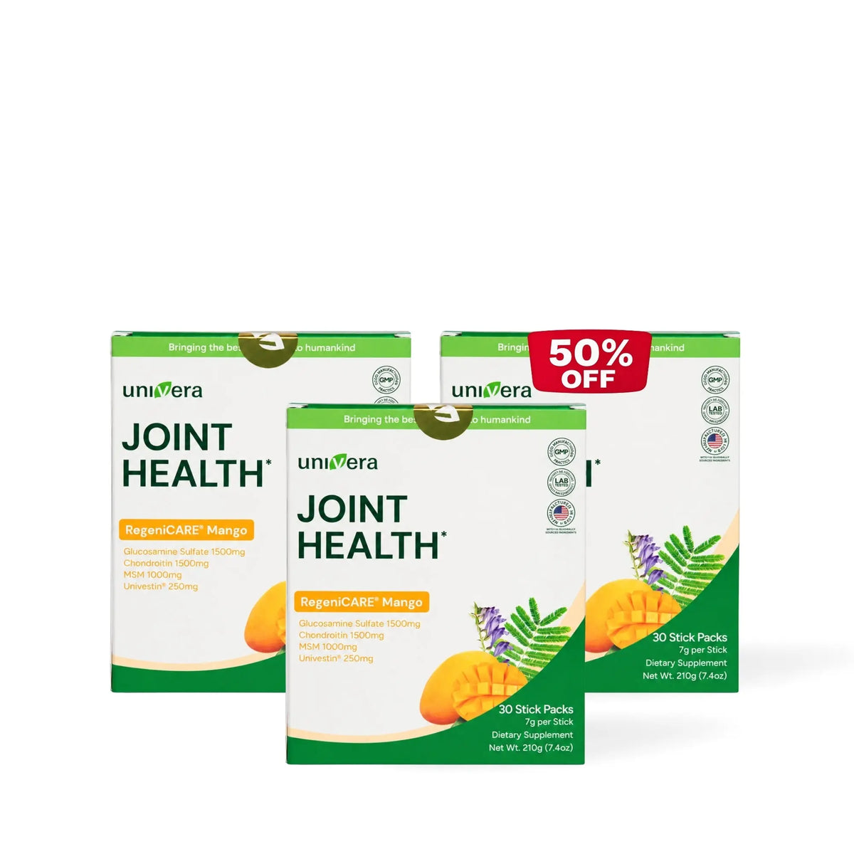 RegeniCARE® | Joint Health Formula | Glucosamine, MSM & Univestin® | Mango Stick Packs