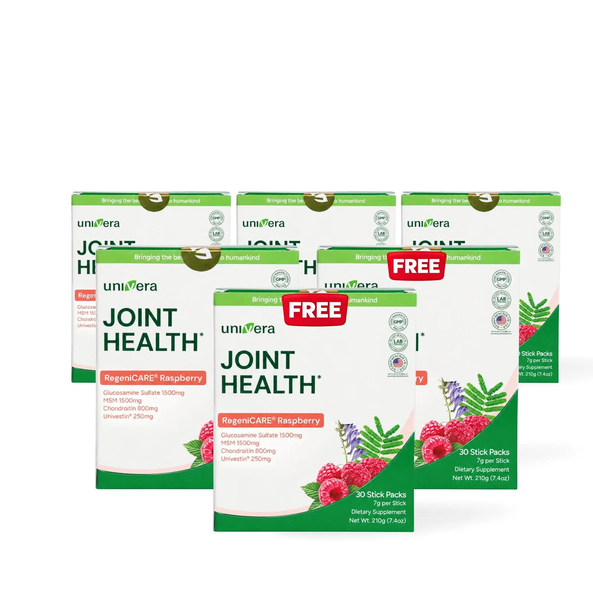 RegeniCARE® | Joint Health Formula | Glucosamine, MSM & Univestin® | Raspberry Stick Packs
