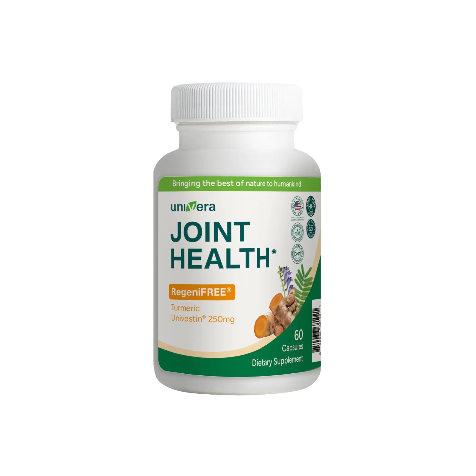 Supplement bottle labeled 'Joint Health' by Univera on a white background