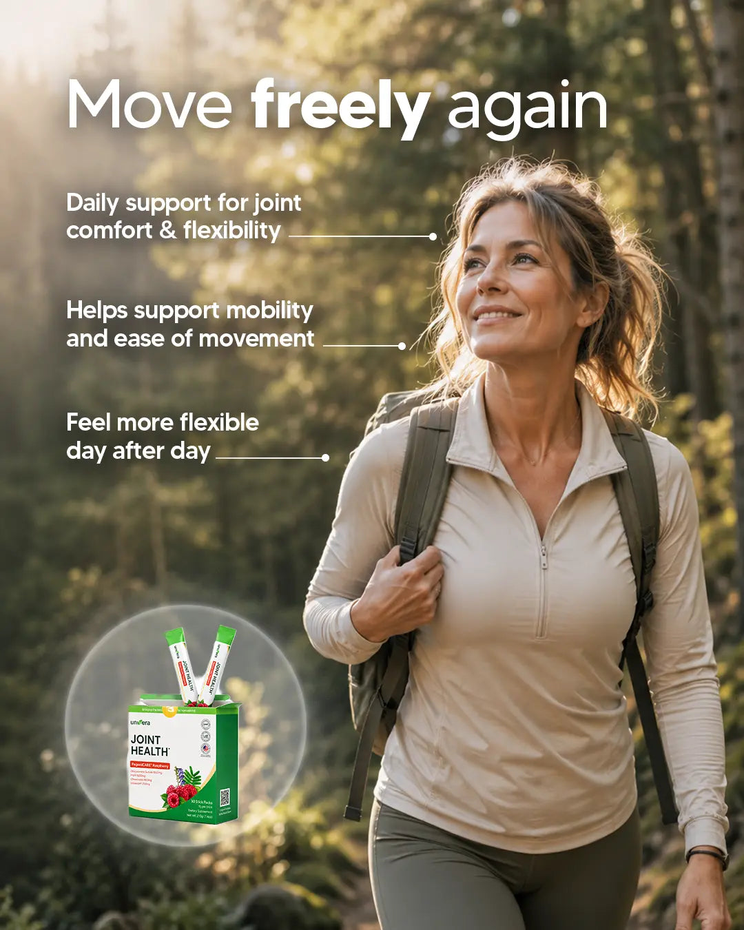 RegeniCARE® | Joint Health Formula | Glucosamine, MSM & Univestin® | Raspberry Stick Packs