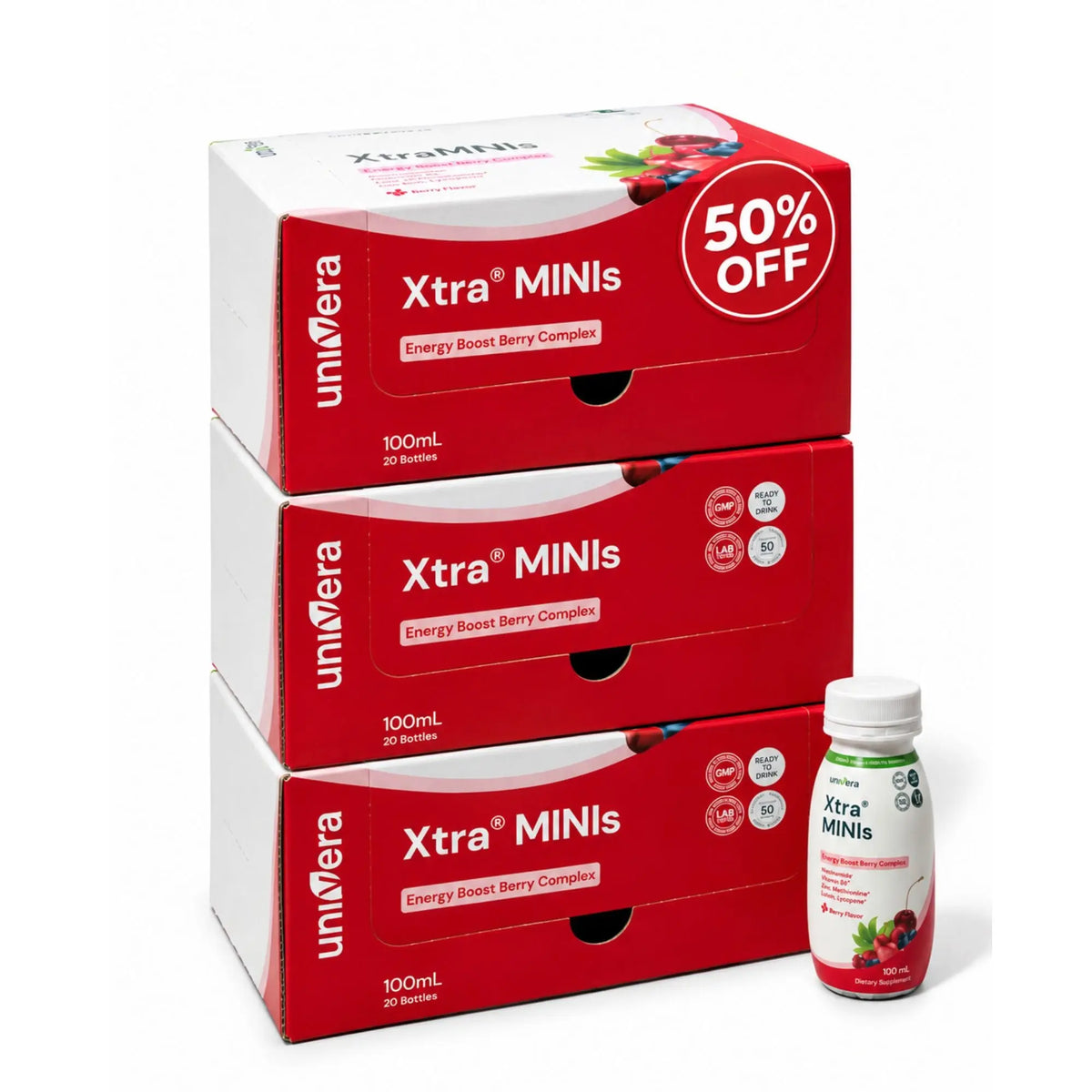 Xtra Minis Portable Energy Drink – 1 Pack (20 Mini Shots)