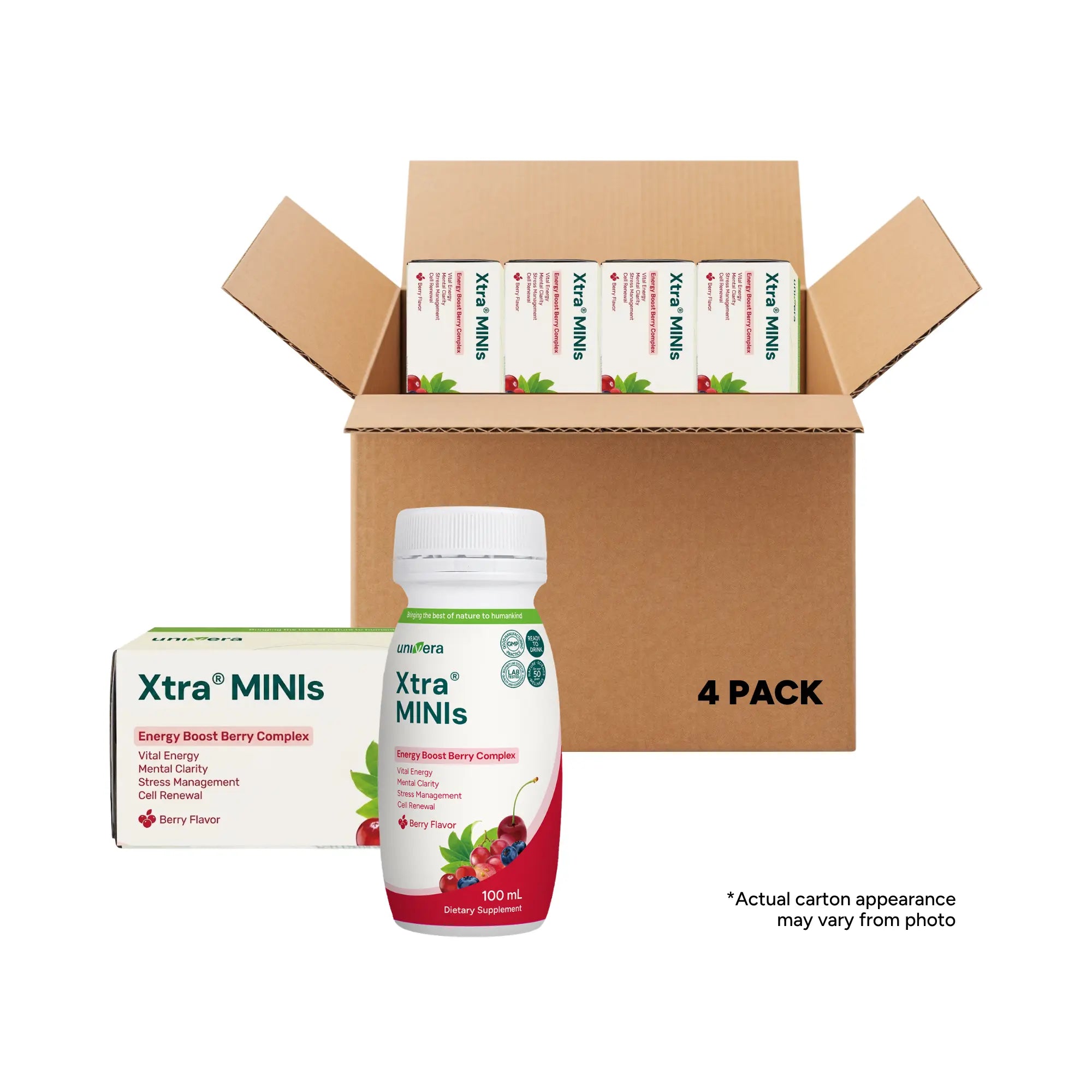Xtra Minis Portable Energy – 4 Packs (20 Mini Shots Each)