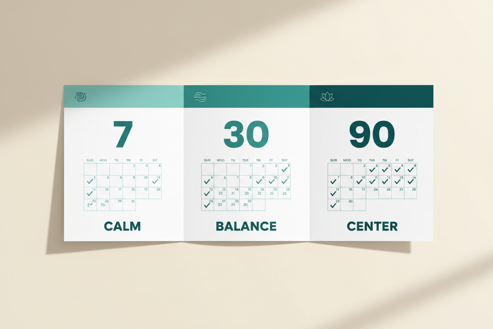 Desk Calendar – Calm · Balance · Center