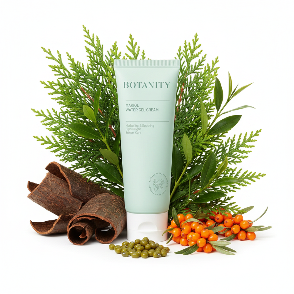 Makiol Water Gel Cream – Botanical Ingredient Photography