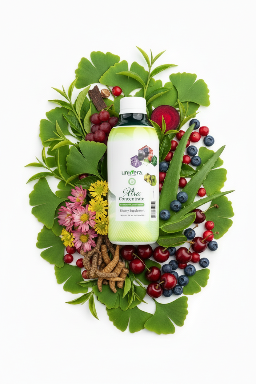 Product bottle with ingredients